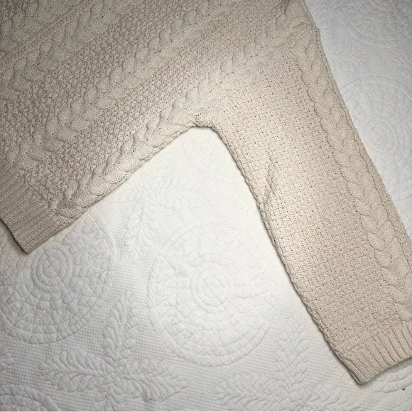 Chunky Cable Knit Fisherman Womens Medium White Tennis
Pickleball Preppy - Picture 6 of 8